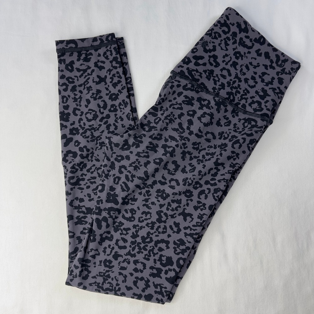 Athleta Leggings Womens Small Black Gray Leopard‎ Animal Print Elation Tight